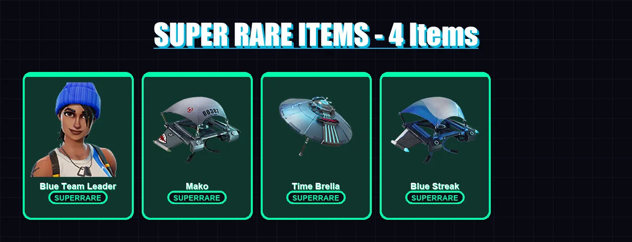 [PC/XBOX] | Blue Team Leader | Zeus | Hades | Artemis | Raphael | 14 skin | 27 pickaxe | 23 emote | 31 glider | Lv701
