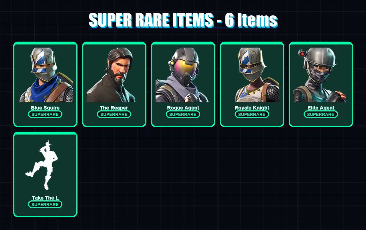 [PC/XBOX/PSN] | Blue Squire | The Reaper | Rogue Agent | Royale Knight | Elite Agent | 45 skin | 48 pickaxe | 48 emote | 45 glider | Lv671