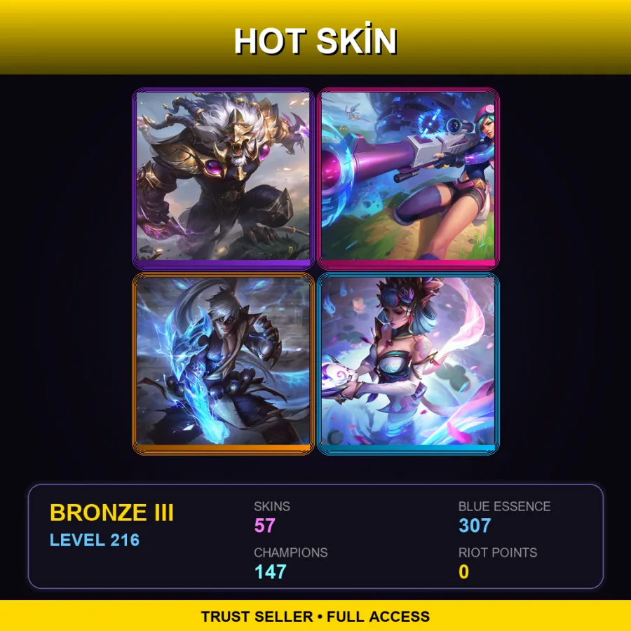 LAS | Lv216 | Bronze III | 57 Skin | 147 Champ