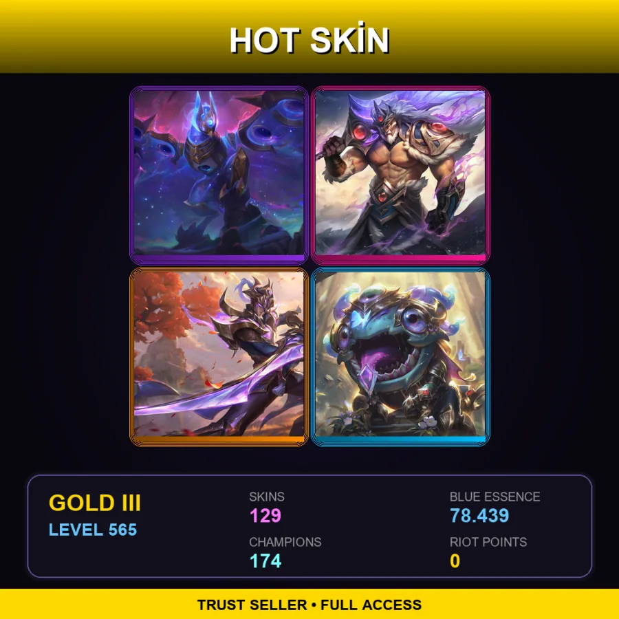 LAN | Lv565 | Gold III | 129 Skin | 174 Champ