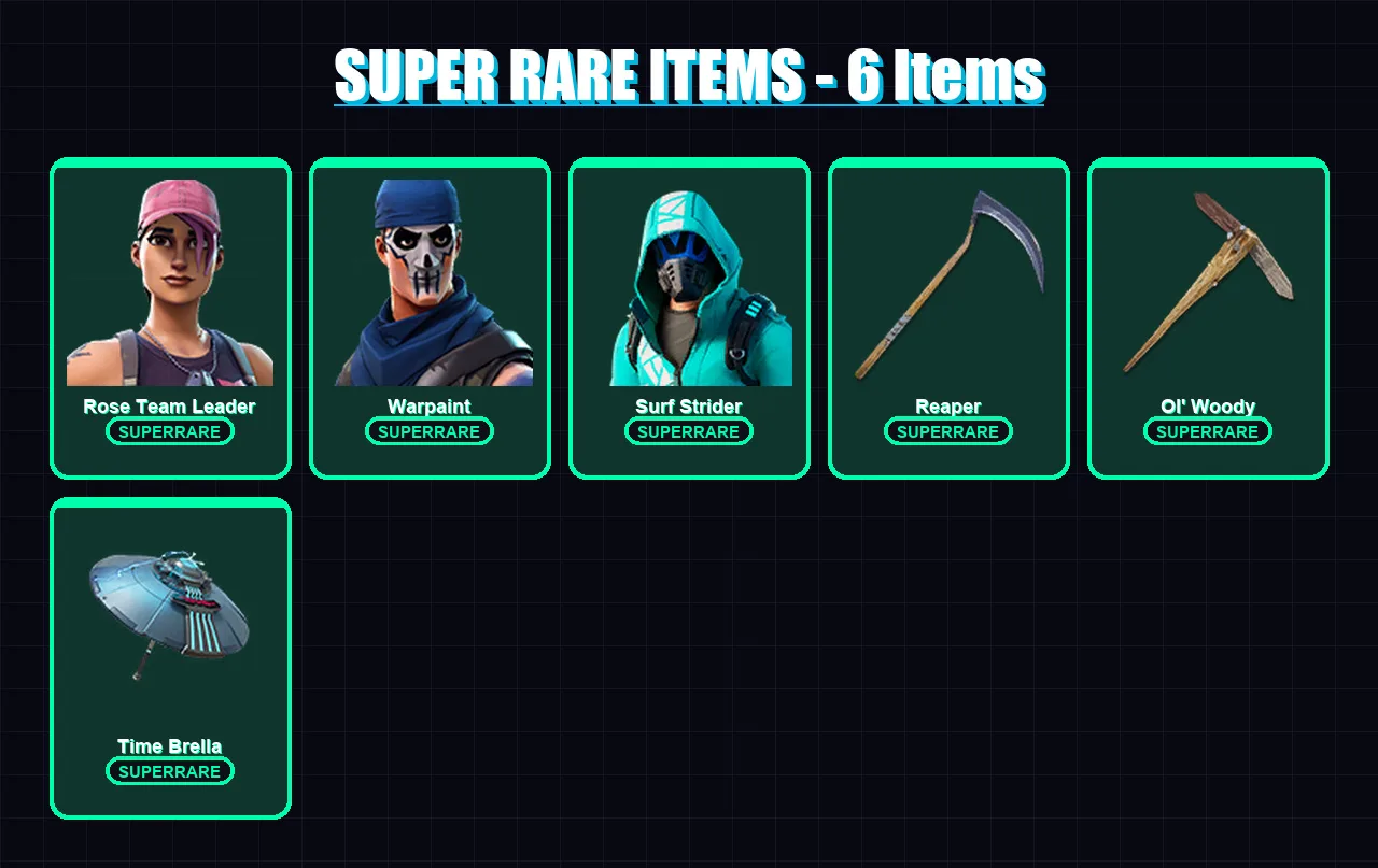 [PS4/PS5/XBOX/PC] | Rose Team Leader | Warpaint | Surf Strider | Eternal Knight | Fusion | 124 skin | 162 pickaxe | 123 emote | 141 glider | Lv1854