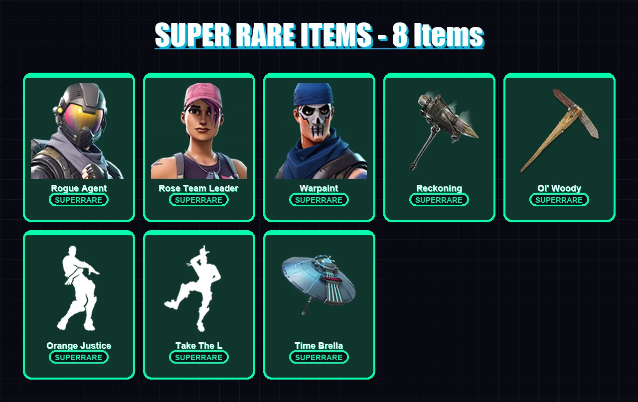 [PC/XBOX/PSN] | Rogue Agent | Rose Team Leader | Warpaint | Wukong | Dark Voyager | 59 skin | 62 pickaxe | 52 emote | 73 glider | Lv793