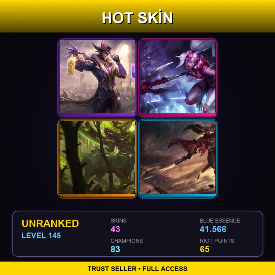 EUNE | Lv145 | Unranked | 43 Skin | 83 Champ — Challenger Nidalee
