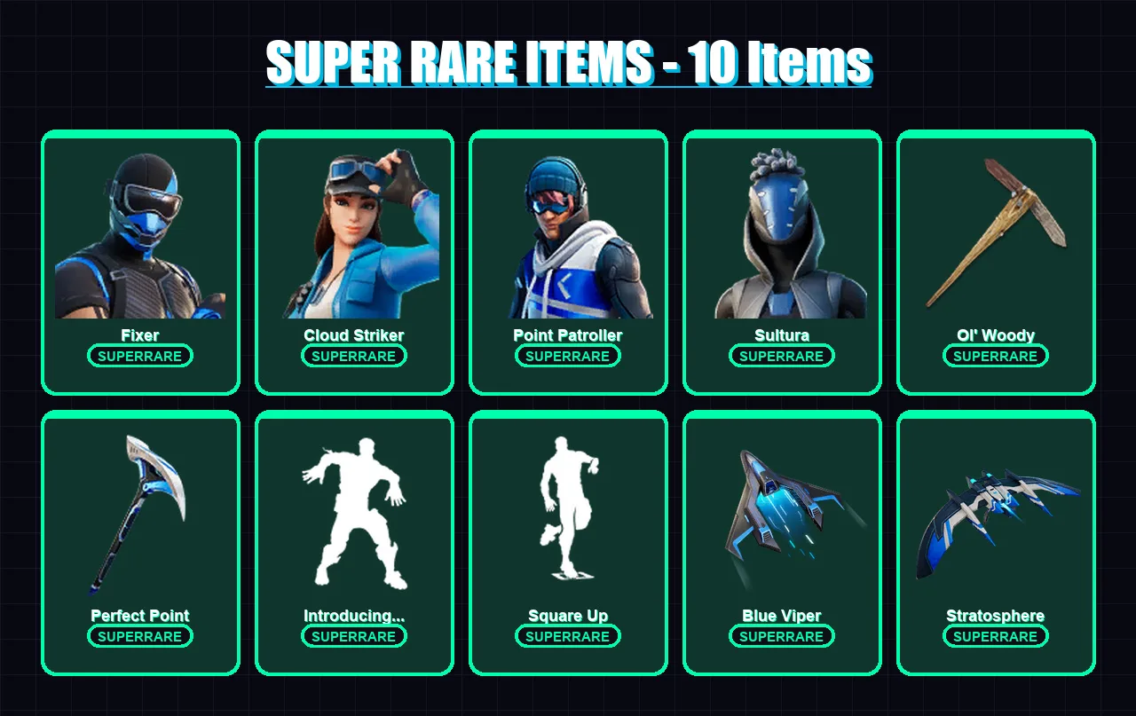 [PS4/PS5/XBOX/PC] | Fixer | Cloud Striker | Point Patroller | Sultura | Mandalorian | 71 skin | 86 pickaxe | 65 emote | 60 glider | Lv1028