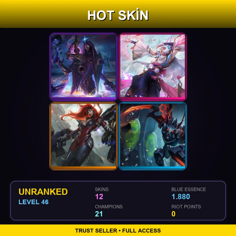 SG | Lv46 | Unranked | 12 Skin | 21 Champ