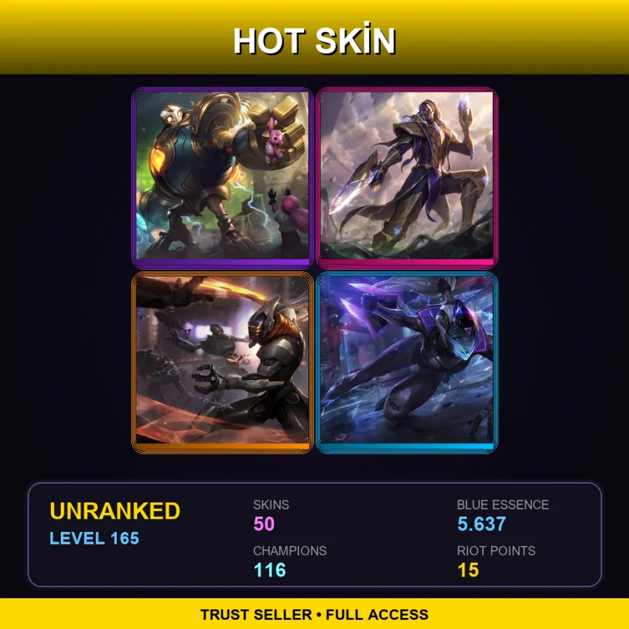 TR | Lv165 | Unranked | 50 Skin | 116 Champ