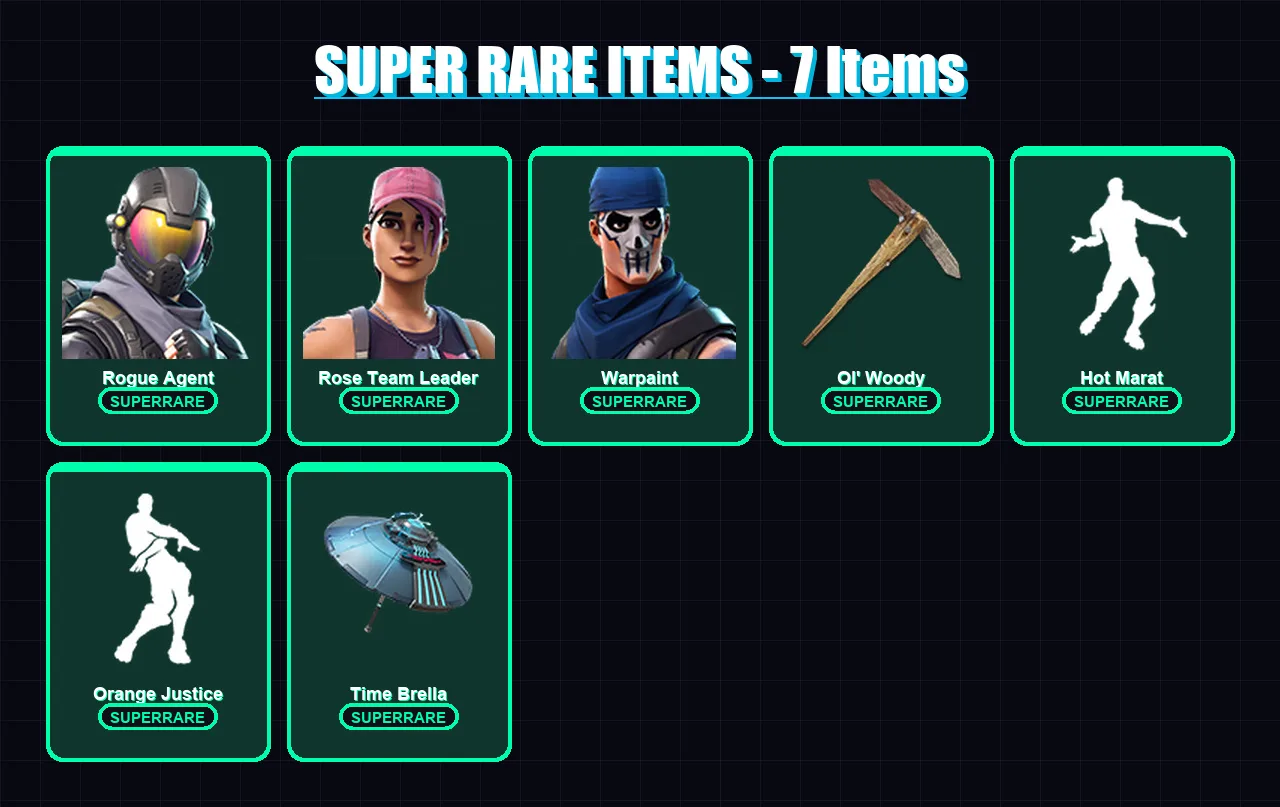 [PC/PSN] | Rogue Agent | Rose Team Leader | Warpaint | Carbide | Deadpool | 31 skin | 56 pickaxe | 66 emote | 73 glider | Lv1068