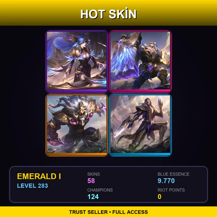 LAS | Lv283 | Emerald I | 58 Skin | 124 Champ