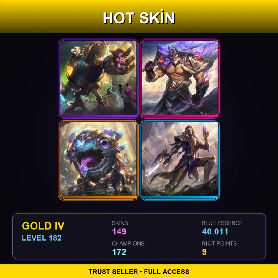 VN | Lv182 | Gold IV | 149 Skin | 172 Champ