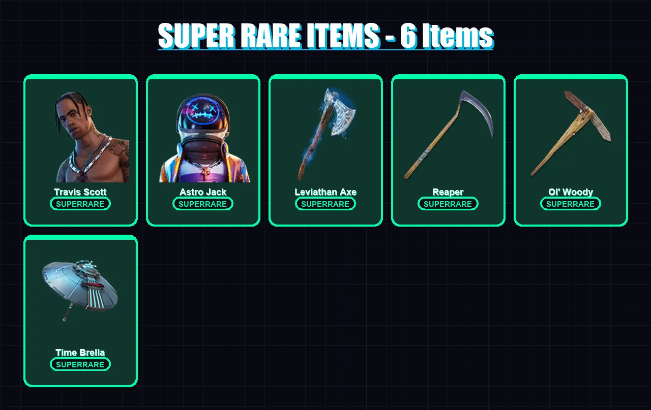 [PC] | Travis Scott | Astro Jack | Predator | Spire Assassin | Midas | 180 skin | 150 pickaxe | 140 emote | 100 glider | Lv1935 — Fortnite account