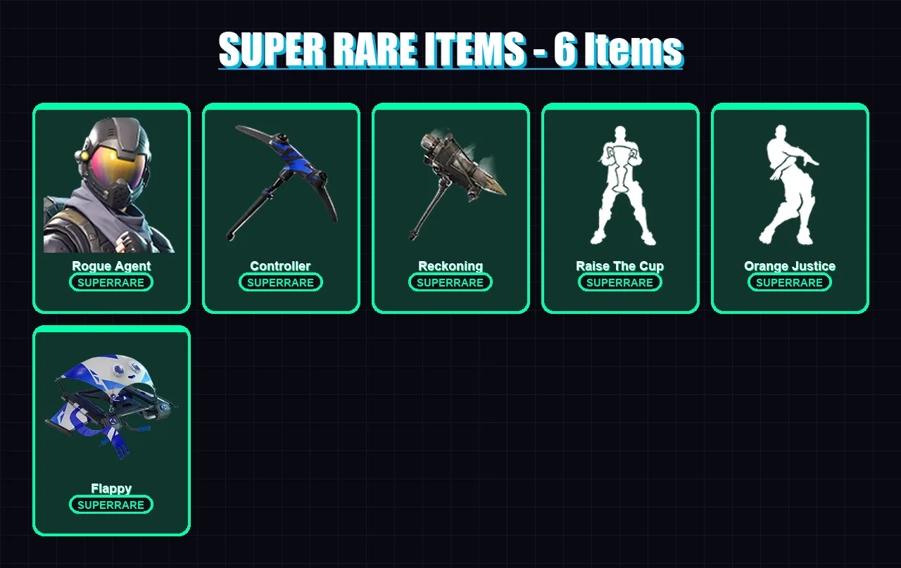 [PC/XBOX] | Rogue Agent | Ragnarok | Valor | Carbide | Enforcer | 50 skin | 50 pickaxe | 49 emote | 57 glider | Lv617
