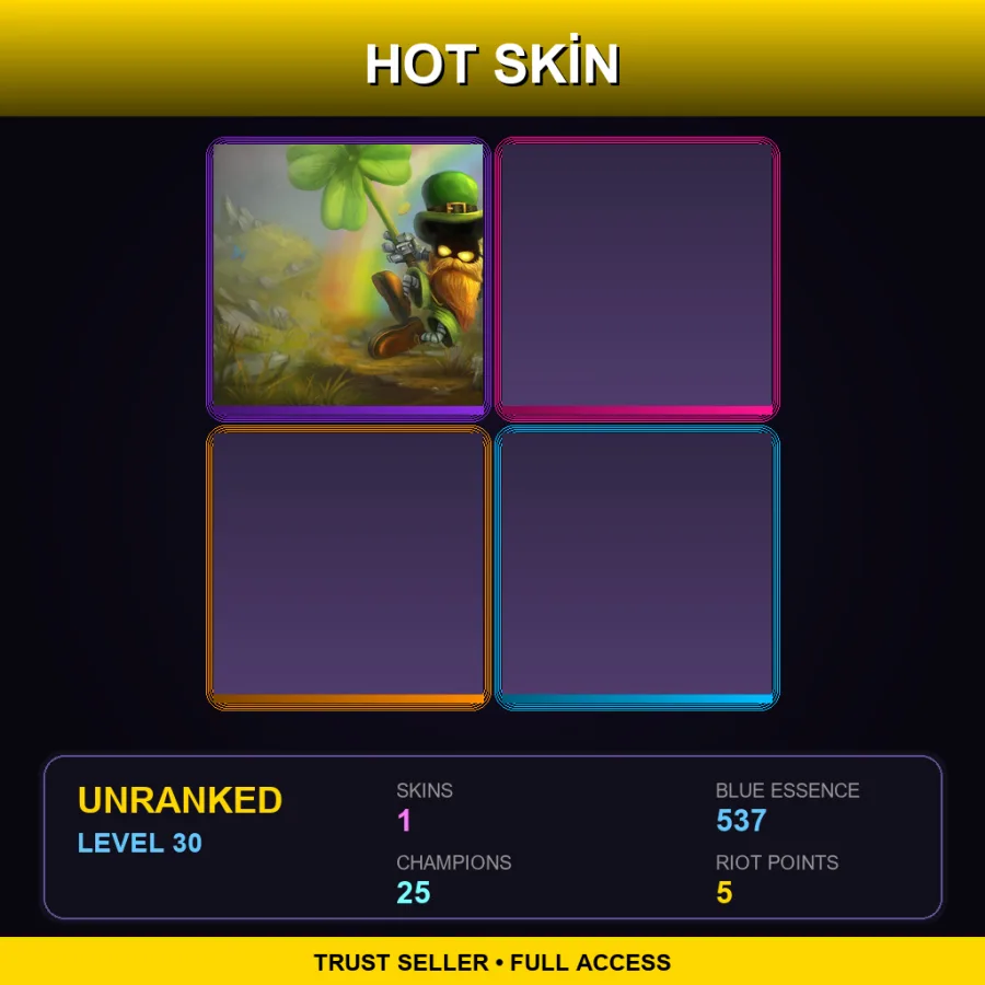 EUNE | Lv30 | Unranked | 1 Skin | 25 Champ