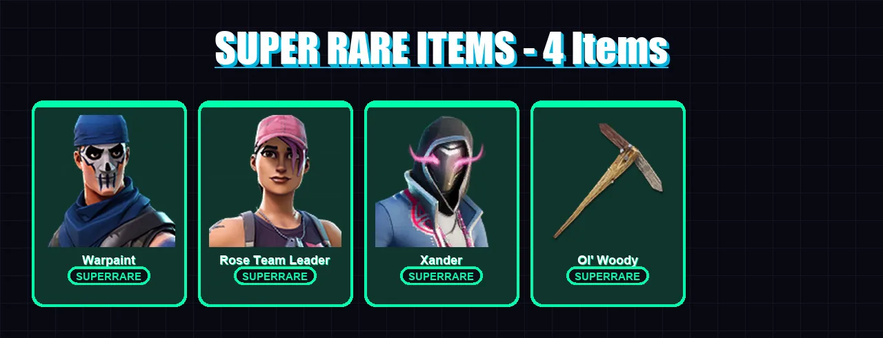 [PC/PSN] | Warpaint | Rose Team Leader | Xander | Fusion | Sorana | 31 skin | 68 pickaxe | 45 emote | 55 glider | Lv822