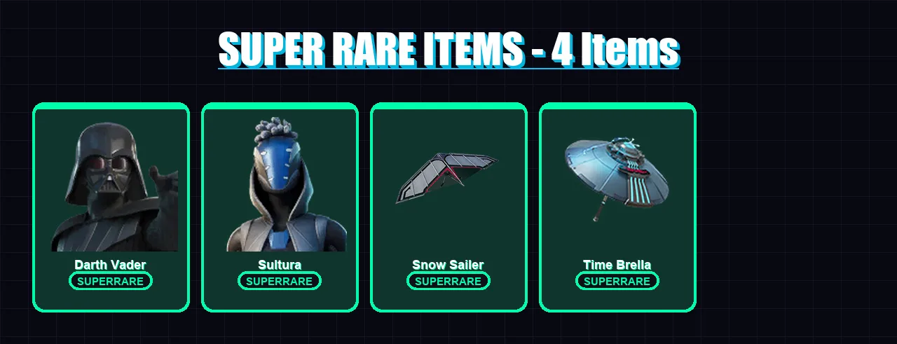 [PS4/PS5/PC] | Darth Vader | Sultura | The Ageless | Malik | Renzo the Destroyer | 150 skin | 220 pickaxe | 143 emote | 153 glider | Lv3413