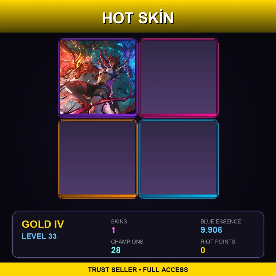 TR | Lv33 | Gold IV | 1 Skin | 28 Champ