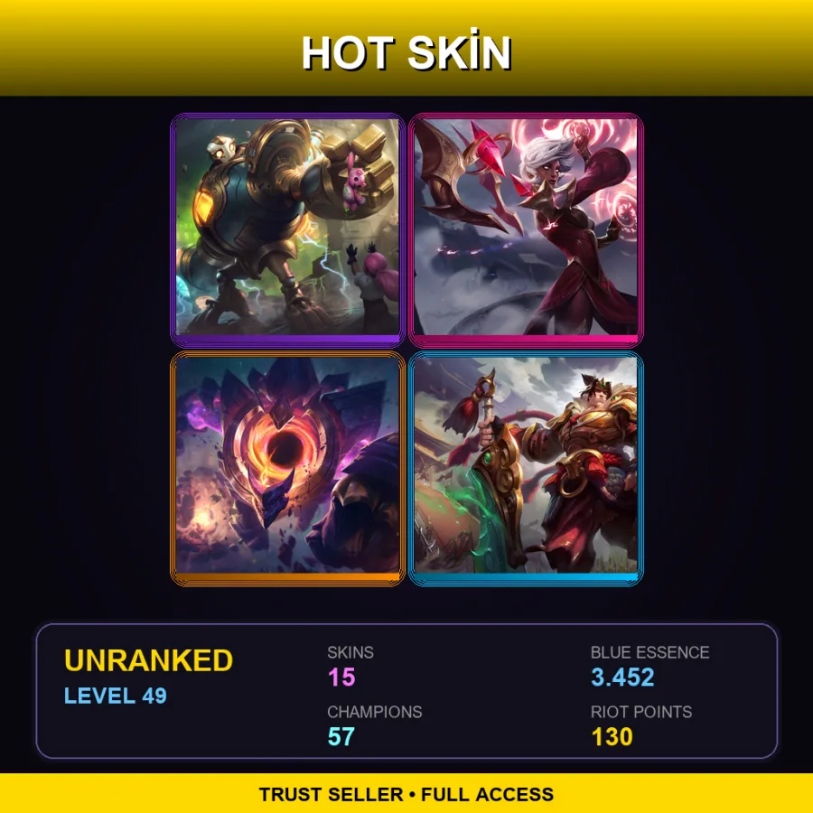 EUNE | Lv49 | Unranked | 15 Skin | 57 Champ