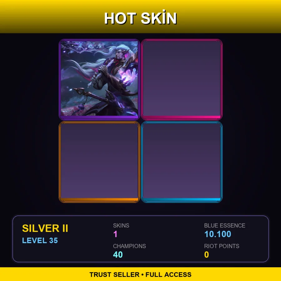 EUNE | Lv35 | Silver II | 1 Skin | 40 Champ