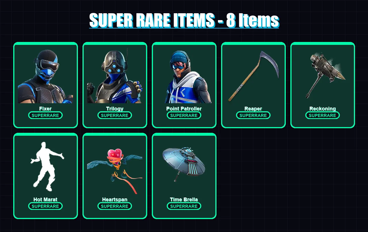 [PC/XBOX] | Fixer | Trilogy | Point Patroller | Zenith | Sentinel | 96 skin | 109 pickaxe | 95 emote | 98 glider | Lv1622