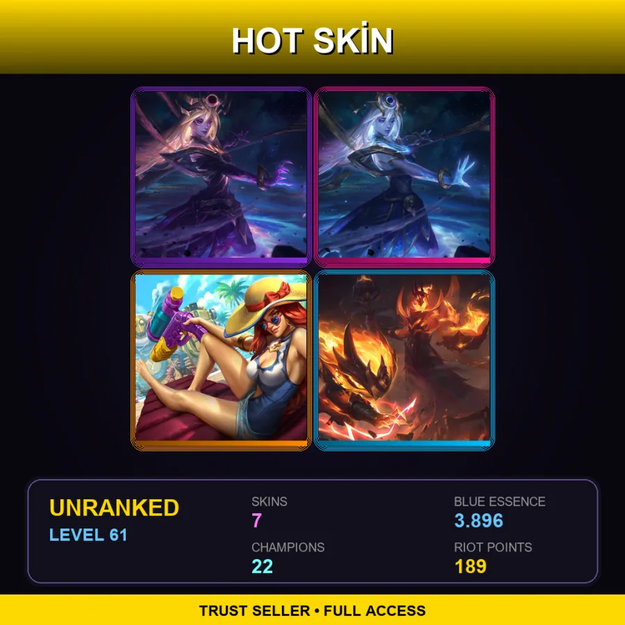 RU | Lv61 | Unranked | 7 Skin | 22 Champ