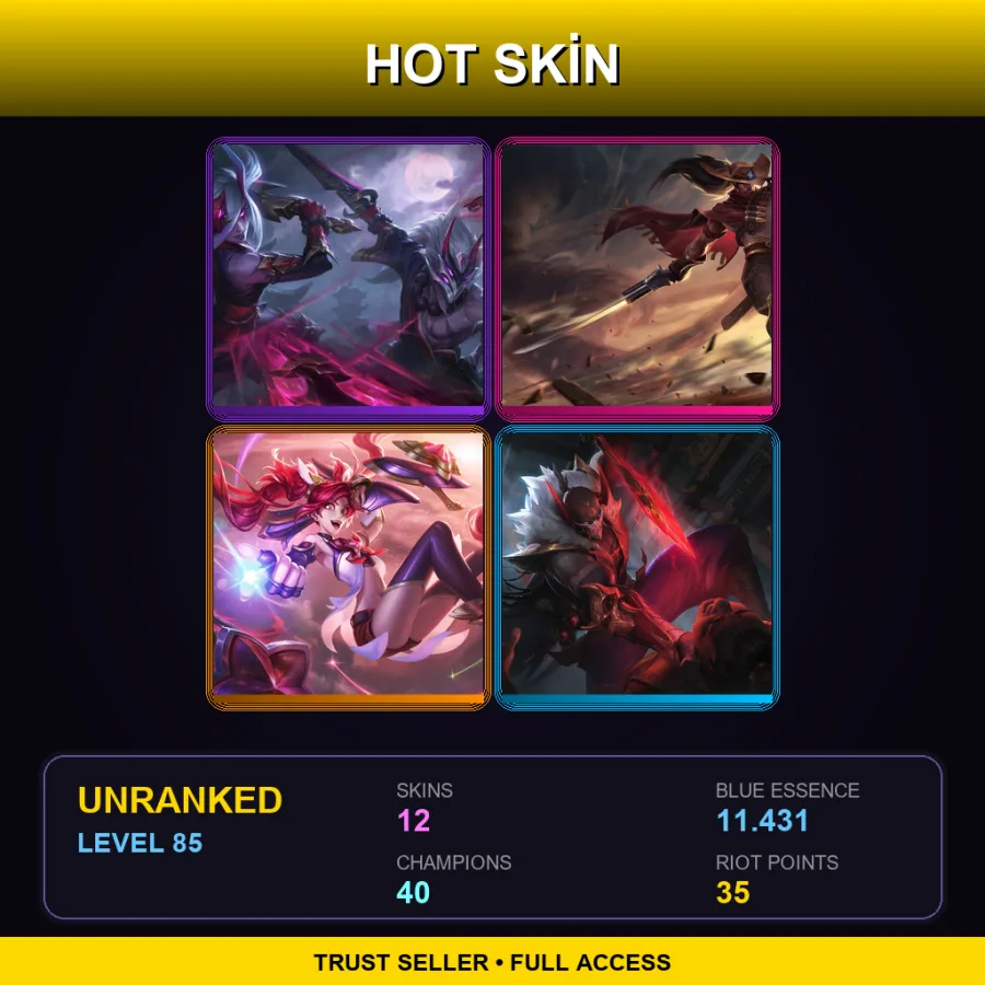 EUNE | Lv85 | Unranked | 12 Skin | 40 Champ