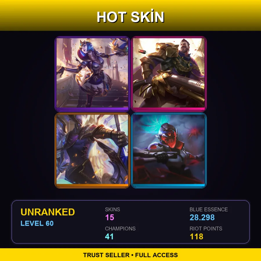 VN | Lv60 | Unranked | 15 Skin | 41 Champ
