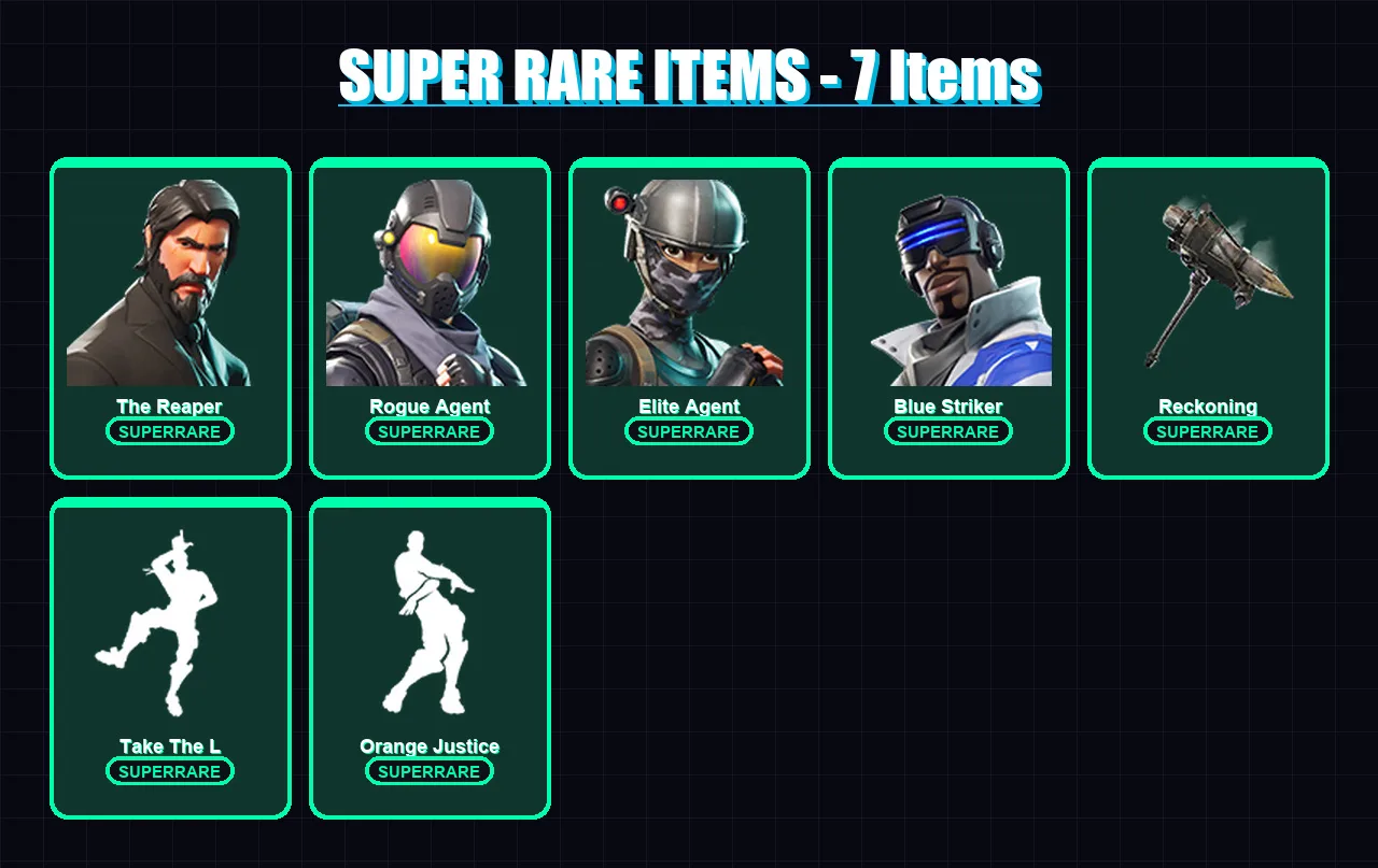 [PC/XBOX/PSN] | The Reaper | Rogue Agent | Elite Agent | Blue Striker | Carbide | 13 skin | 7 pickaxe | 17 emote | 10 glider | Lv290