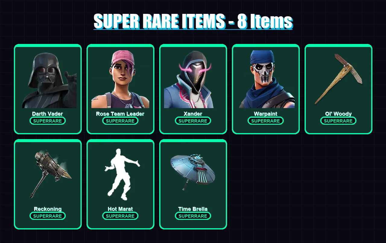 [PC/PSN] | Darth Vader | Rose Team Leader | Xander | Warpaint | Ruin | 131 skin | 116 pickaxe | 139 emote | 114 glider | Lv1624 — Fortnite account