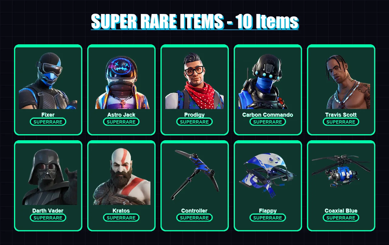 [PS4/PS5/XBOX/PC] | Fixer | Astro Jack | Prodigy | Carbon Commando | Travis Scott | 90 skin | 123 pickaxe | 74 emote | 114 glider | Lv1616