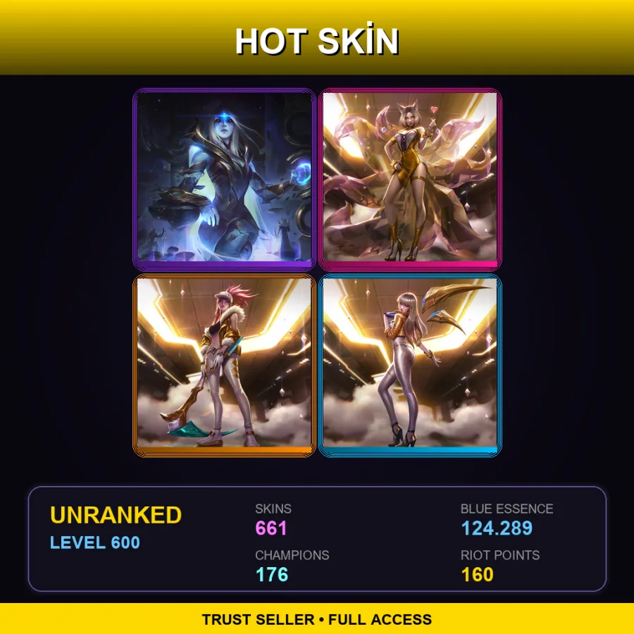 VN | Lv600 | Unranked | 661 Skin | 176 Champ