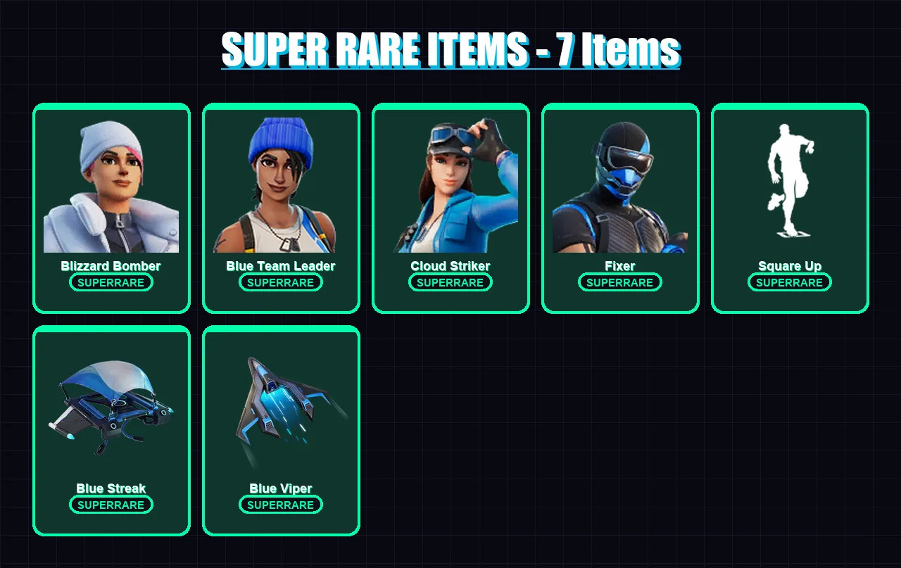 [PS4/PS5/XBOX/PC] | Blizzard Bomber | Blue Team Leader | Cloud Striker | Fixer | Oppressor | 6 skin | 14 pickaxe | 15 emote | 15 glider | Lv246