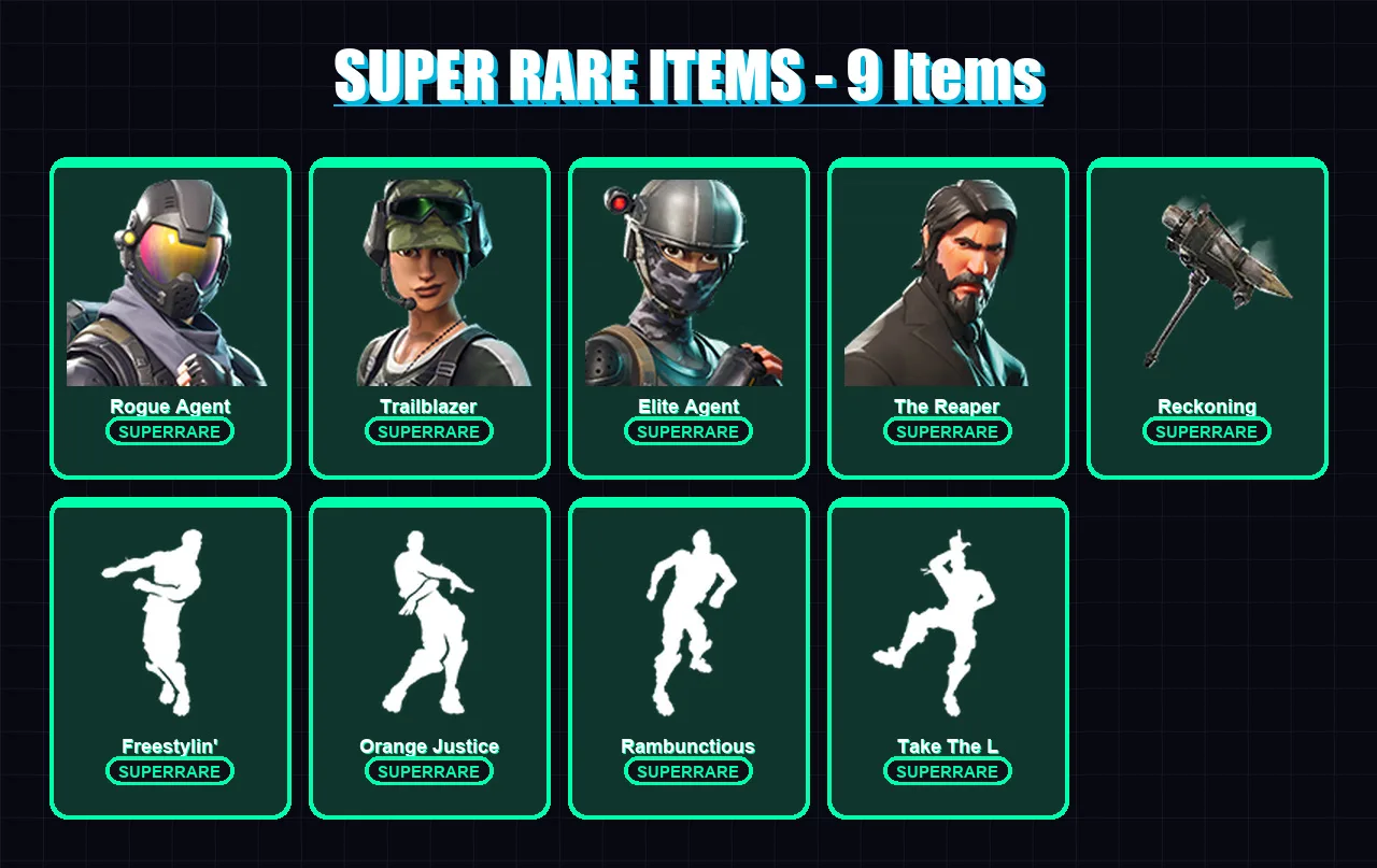[PC/XBOX/PSN] | Rogue Agent | Trailblazer | Elite Agent | The Reaper | Carbide | 30 skin | 17 pickaxe | 38 emote | 18 glider | Lv285 — Fortnite account