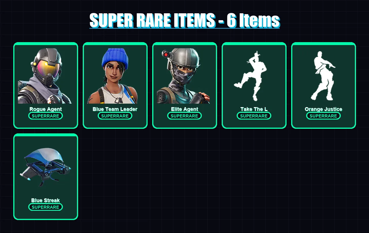 [PC] | Rogue Agent | Blue Team Leader | Elite Agent | Dark Voyager | Moonwalker | 7 skin | 5 pickaxe | 12 emote | 9 glider | Lv175 — Game account