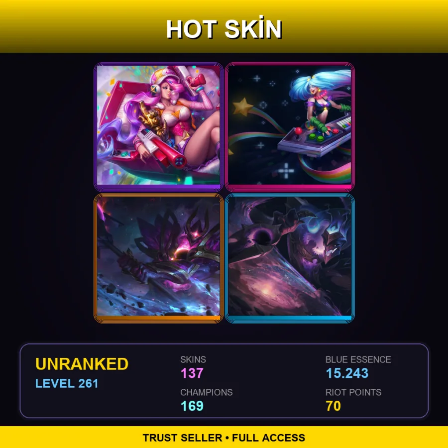 LAN | Lv261 | Unranked | 137 Skin | 169 Champ