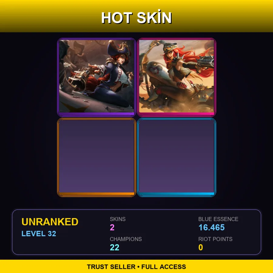 NA | Lv32 | Unranked | 2 Skin | 22 Champ