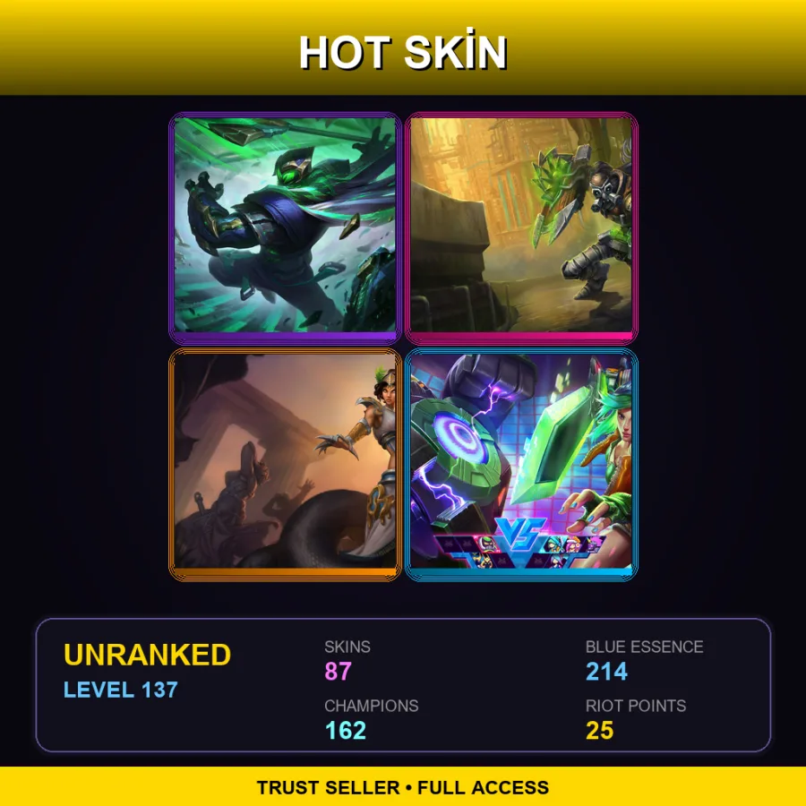 EUNE | Lv137 | Unranked | 87 Skin | 162 Champ