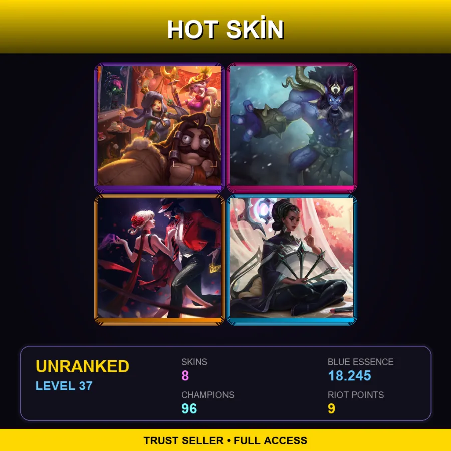 NA | Lv37 | Unranked | 8 Skin | 96 Champ