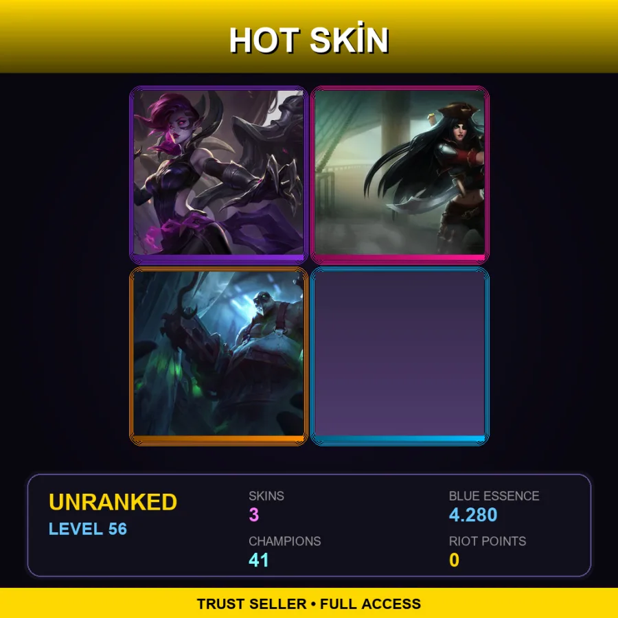 LAN | Lv56 | Unranked | 3 Skin | 41 Champ