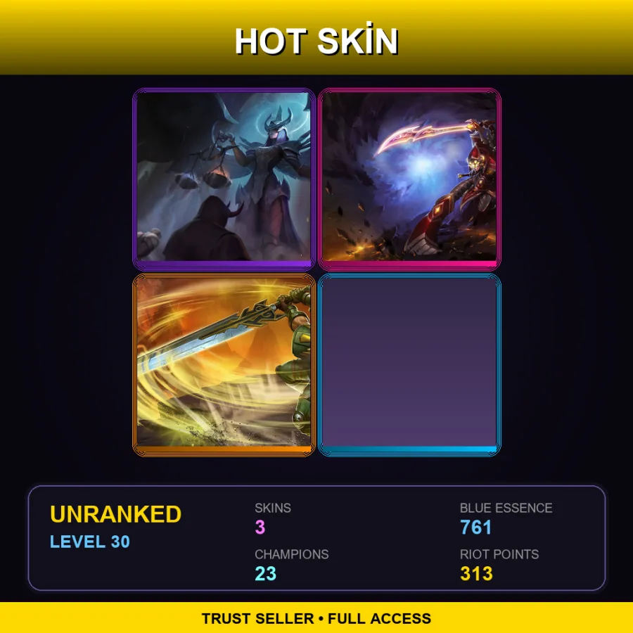 NA | Lv30 | Unranked | 3 Skin | 23 Champ