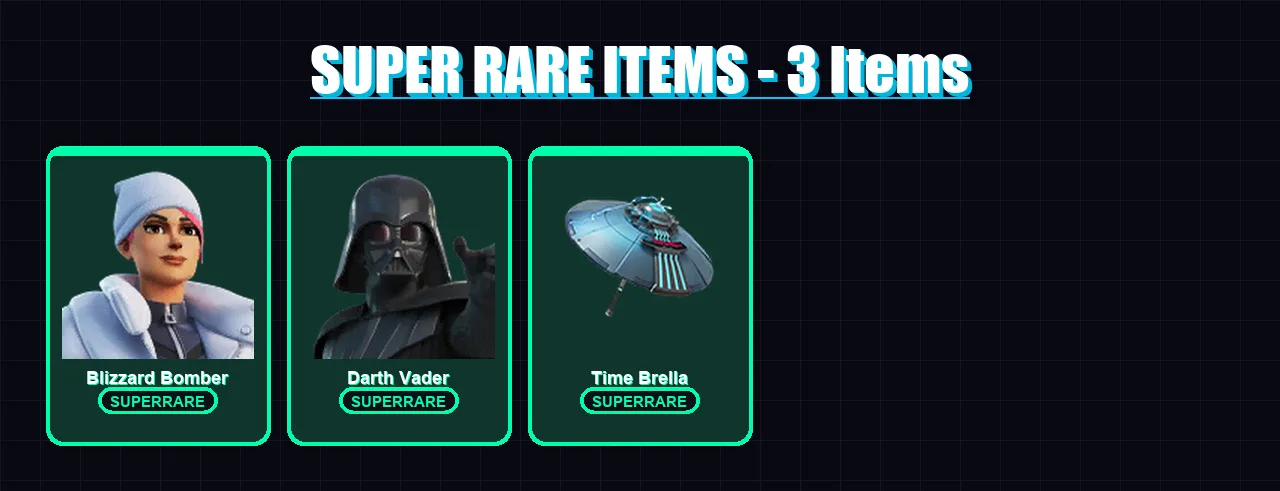 [PS4/PS5/PC] | Blizzard Bomber | Darth Vader | Malik | Mizuki | Hades | 128 skin | 201 pickaxe | 129 emote | 160 glider | Lv3292