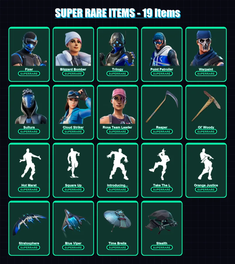 [PS4/PS5/XBOX/PC] | Fixer | Blizzard Bomber | Trilogy | Point Patroller | Warpaint | 109 skin | 169 pickaxe | 135 emote | 165 glider | Lv2655 — Fortnite account