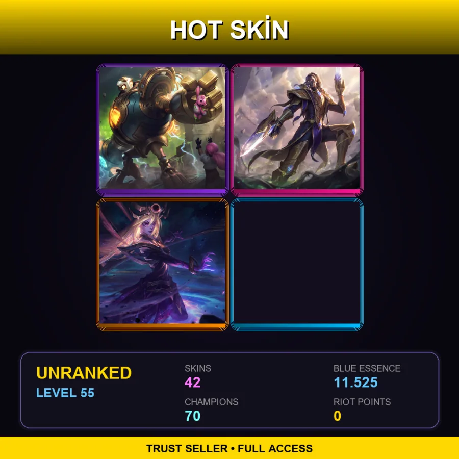LAS | Lv55 | Unranked | 42 Skin | 70 Champ