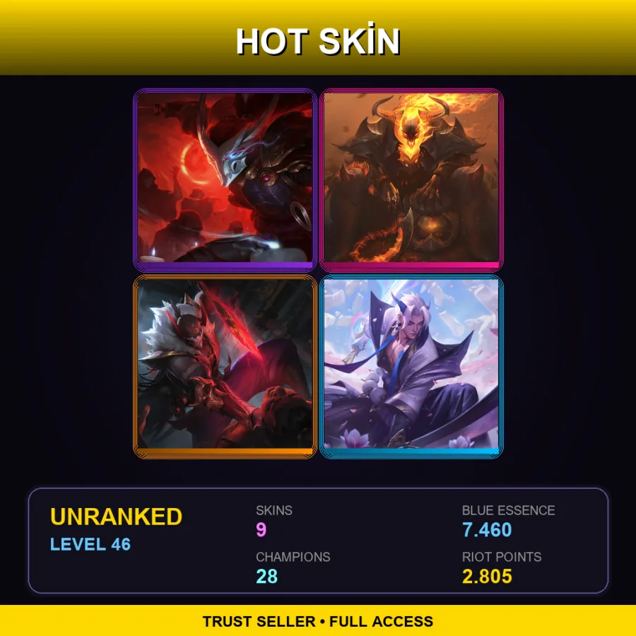 EUW | Lv46 | Unranked | 9 Skin | 28 Champ