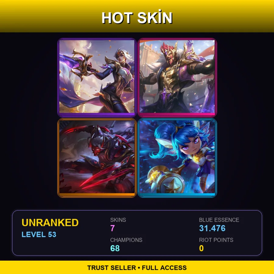 LAS | Lv53 | Unranked | 7 Skin | 68 Champ — Star Guardian Ezreal