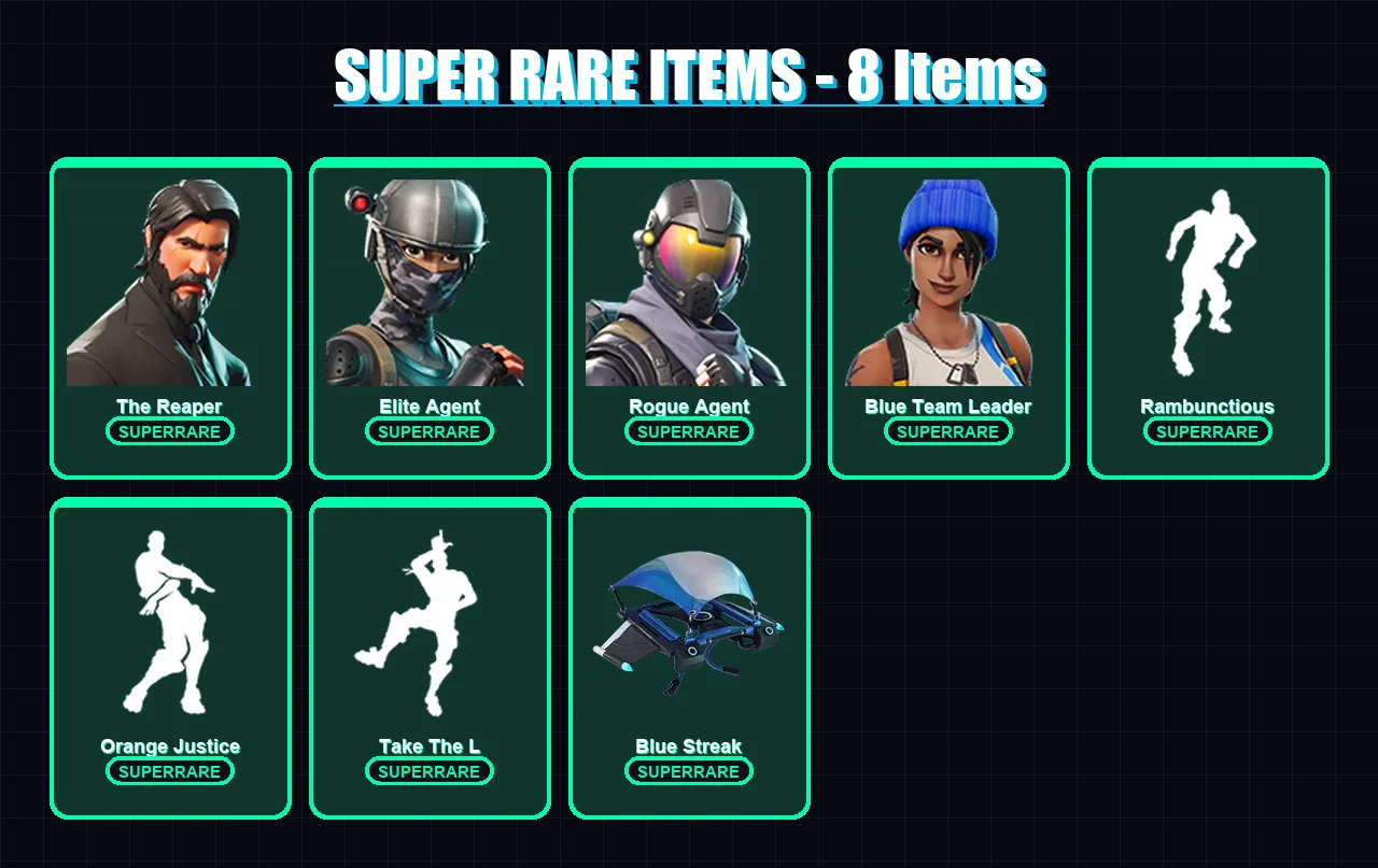 [PC/XBOX/PSN] | The Reaper | Elite Agent | Rogue Agent | Blue Team Leader | Battle Hound | 27 skin | 14 pickaxe | 20 emote | 19 glider | Lv236