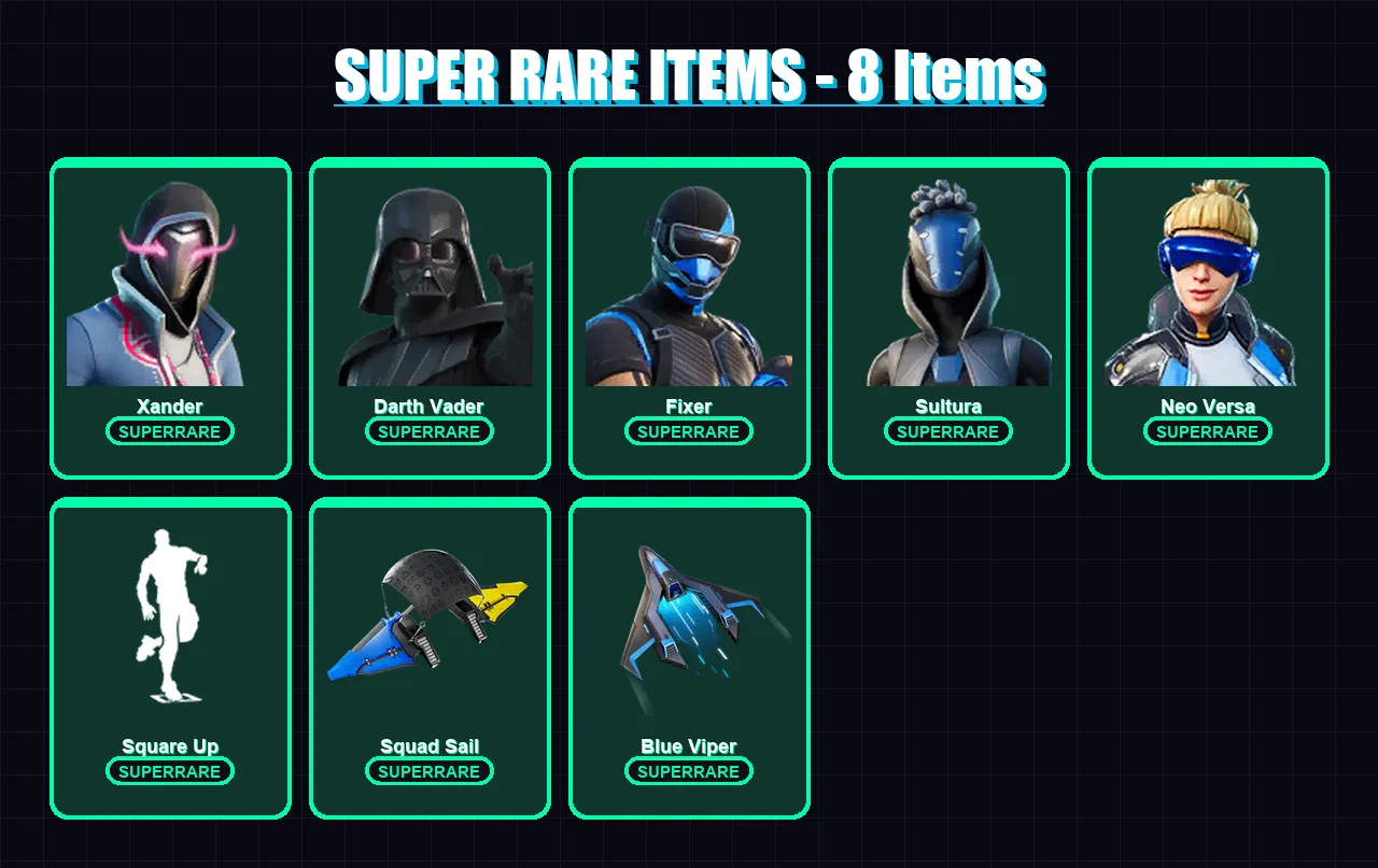 [PC] | Xander | Darth Vader | Fixer | Sultura | Neo Versa | 201 skin | 247 pickaxe | 167 emote | 195 glider | Lv2904 — Fortnite account