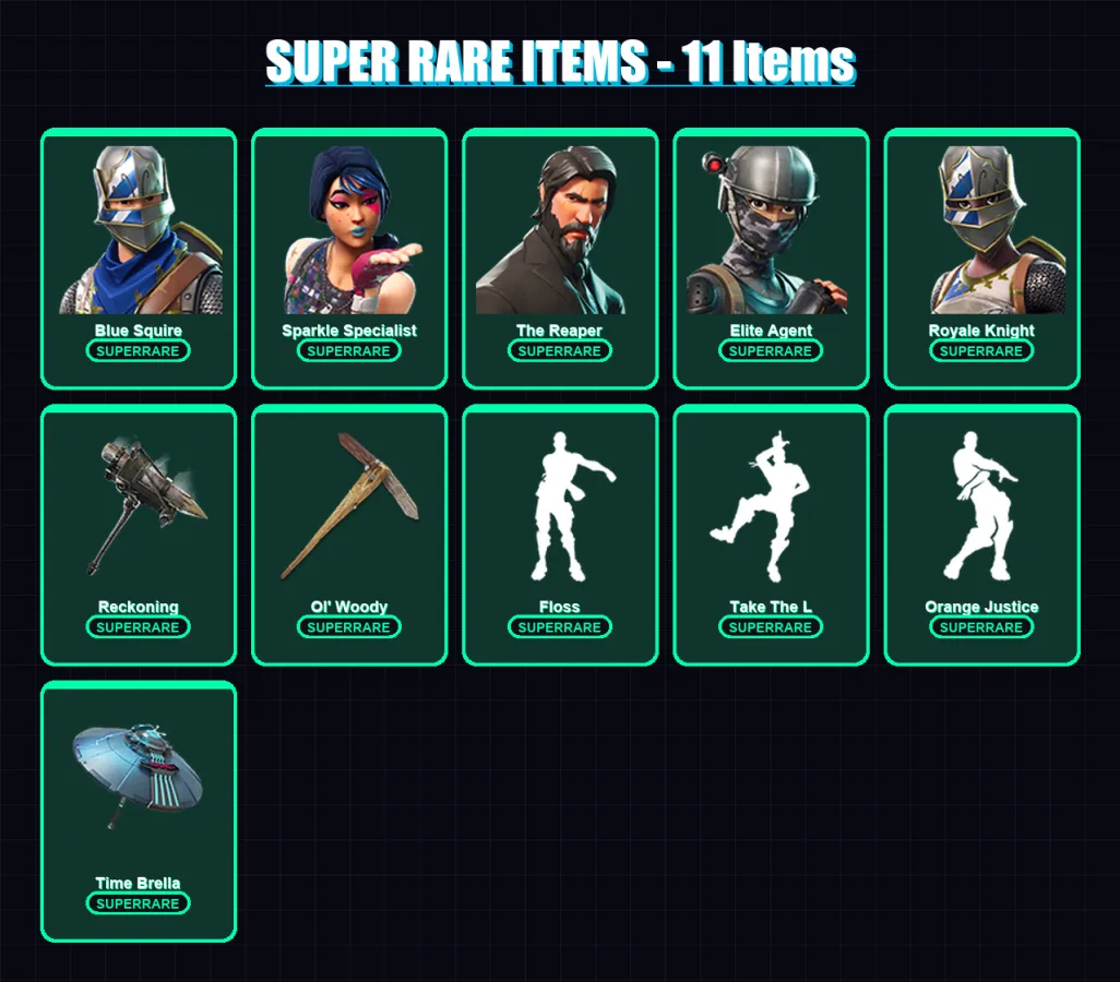 [PC/PSN] | Blue Squire | Sparkle Specialist | The Reaper | Elite Agent | Royale Knight | 66 skin | 79 pickaxe | 75 emote | 80 glider | Lv941