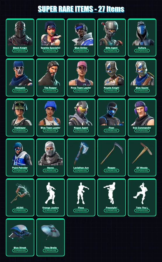 [PS4/PS5/XBOX/PC] | Black Knight | Sparkle Specialist | Blue Striker | 183 skin | Lv1538