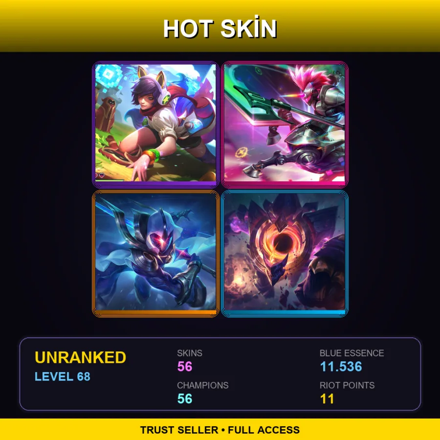 LAS | Lv68 | Unranked | 56 Skin | 56 Champ — Dreadnova Darius
