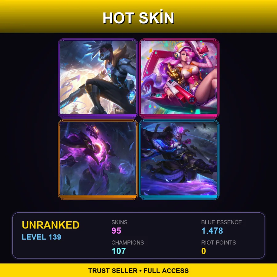 EUW | Lv139 | Unranked | 95 Skin | 107 Champ — Coven Ashe