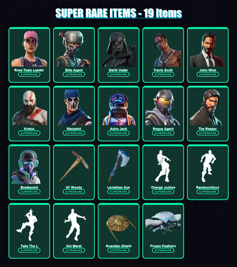 [PS4/PS5/XBOX/PC] | Rose Team Leader | Elite Agent | Darth Vader | Travis Scott | John Wick | 361 skin | 348 pickaxe | 324 emote | 246 glider | Lv33 — Fortnite account